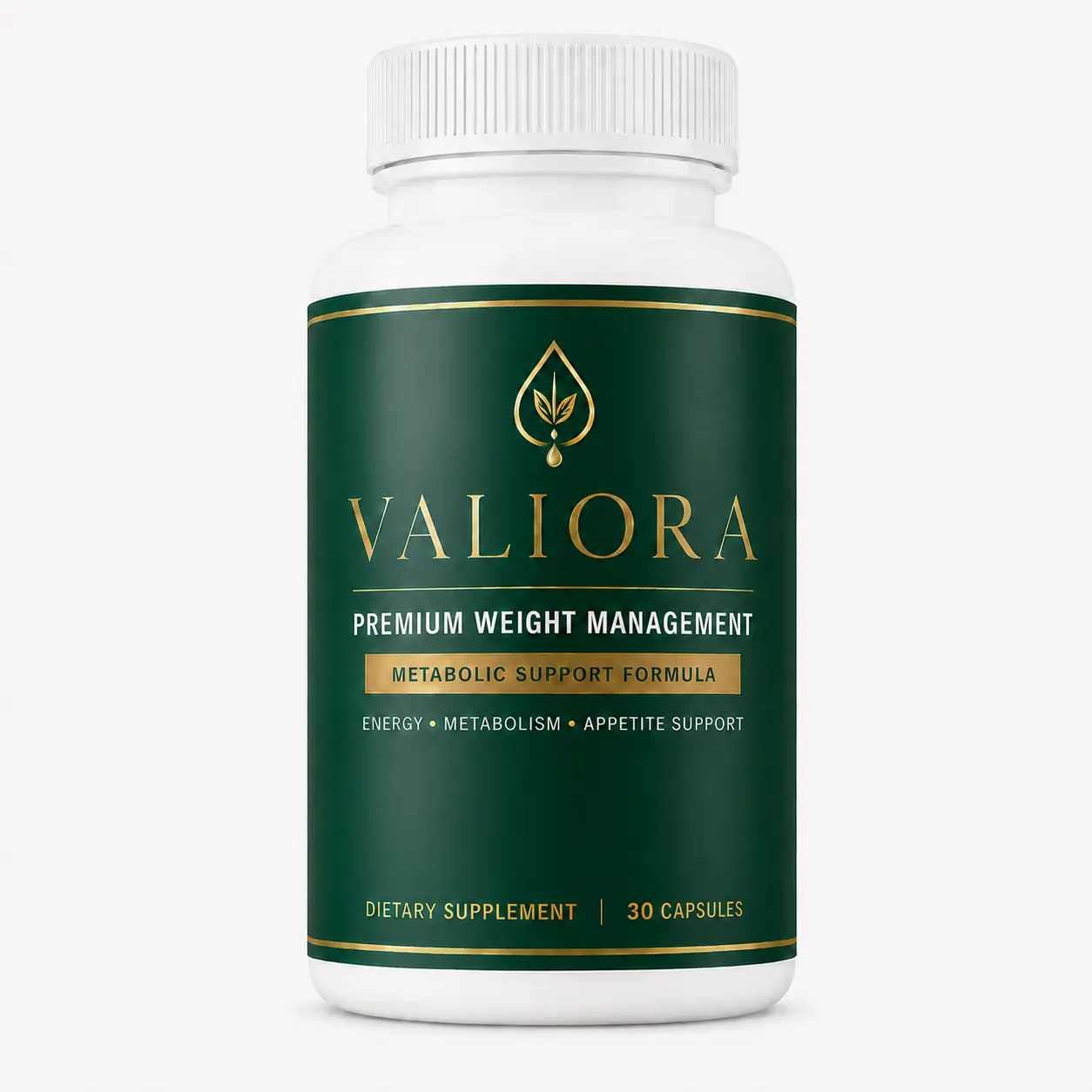Valiora daily metabolism support supplement — 30 vegetarian capsules per bottle